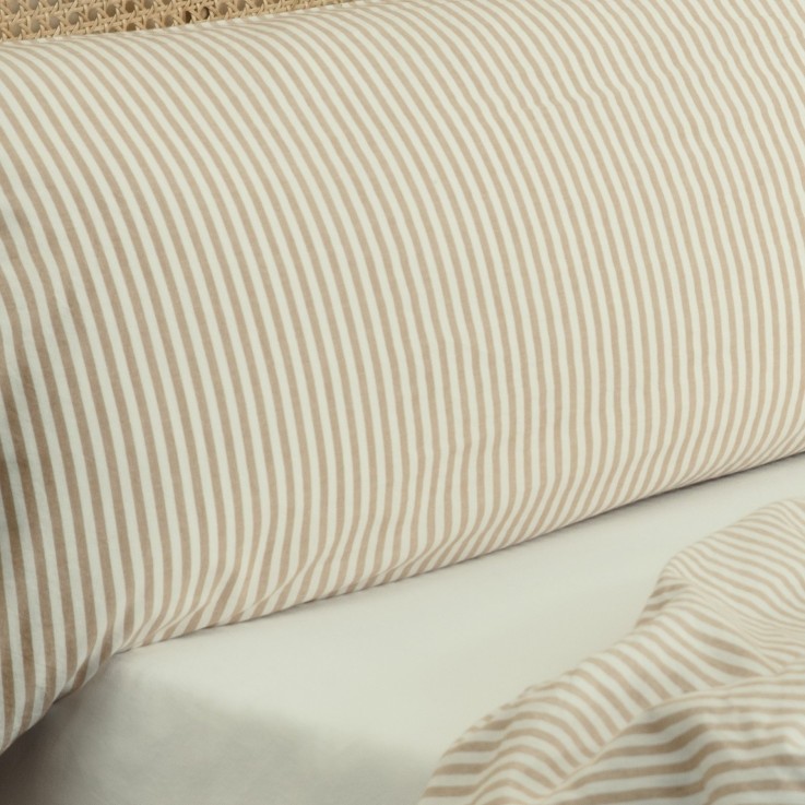 Taie traversin Percale de Coton Bio rayé