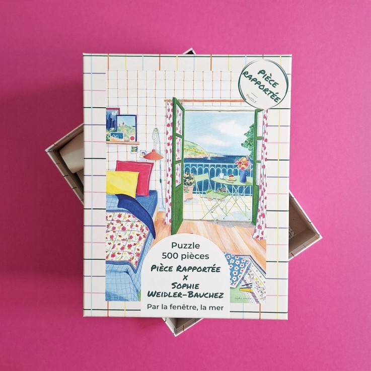 Puzzle 500 pièces Par la fenêtre, la mer