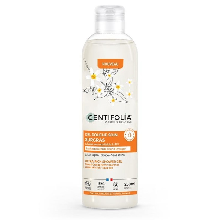 Gel douche soin surgras Fleur d'oranger (250ml) Bio