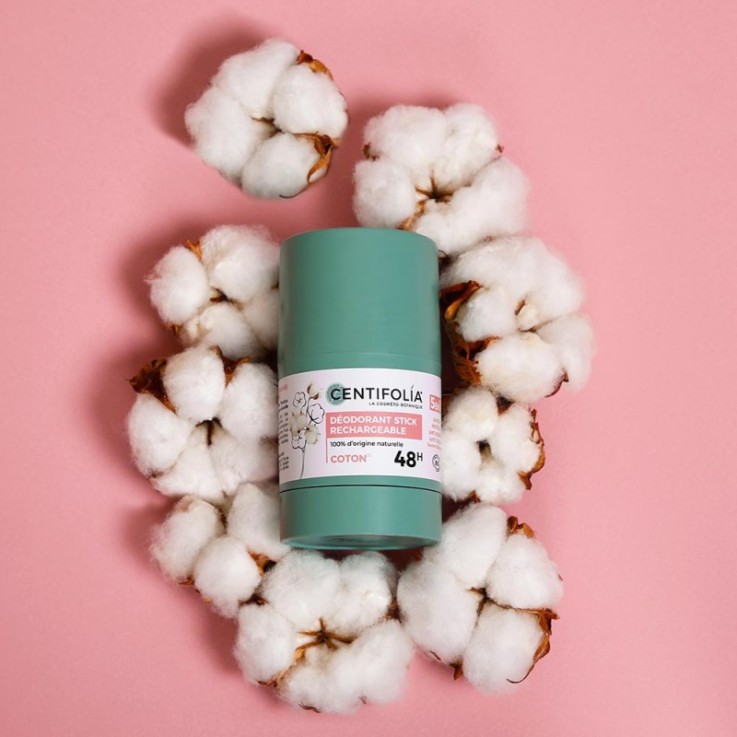 Déodorant stick rechargeable 48h - Fleur de coton Bio