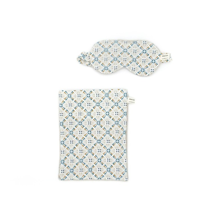 Kit bien-être - bouillotte aux graines de lin et masque de nuit