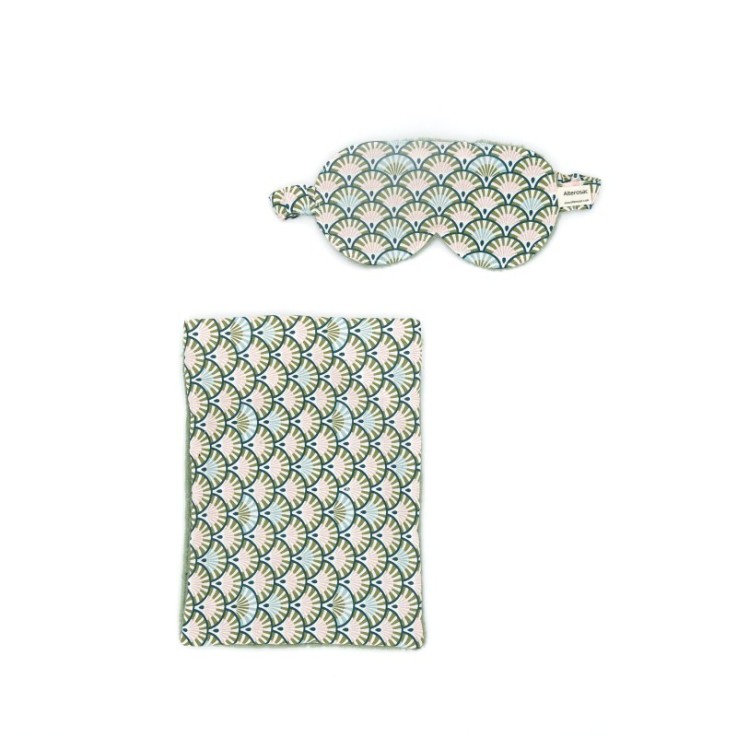 Kit bien-être - bouillotte aux graines de lin et masque de nuit