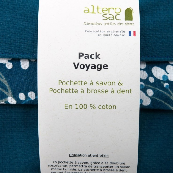 Kit voyage - pochette à savon et pochette à brosse à dents