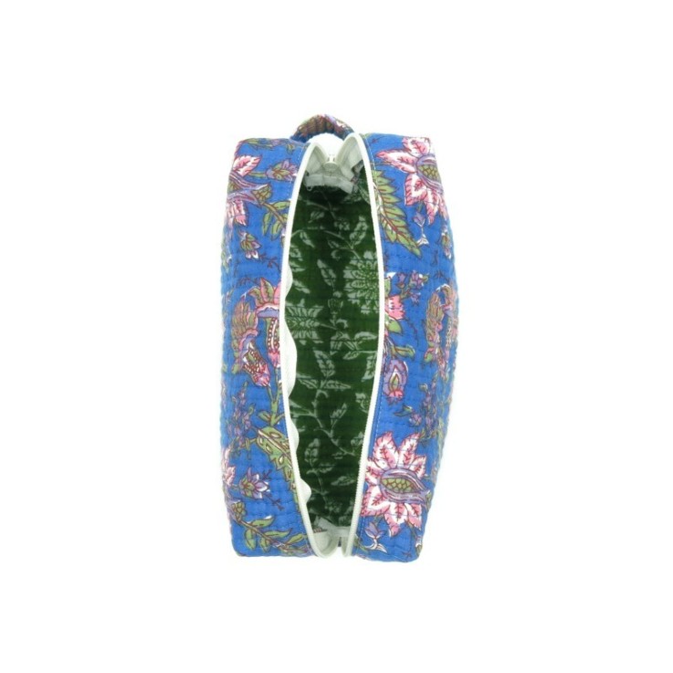 Trousse de toilette/beauté en coton matelassé indien