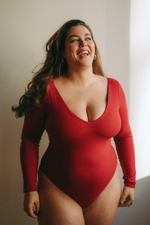 Body Céline côtelé col V Tencel