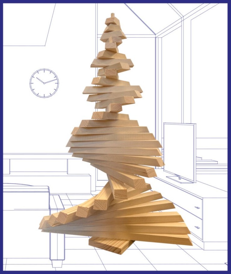 Mon Sapin Woody en bois (50cm)
