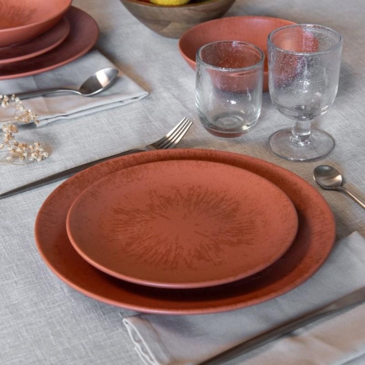 Assiette plate Onyx 27 cm Terracotta (lot de 6) en grès