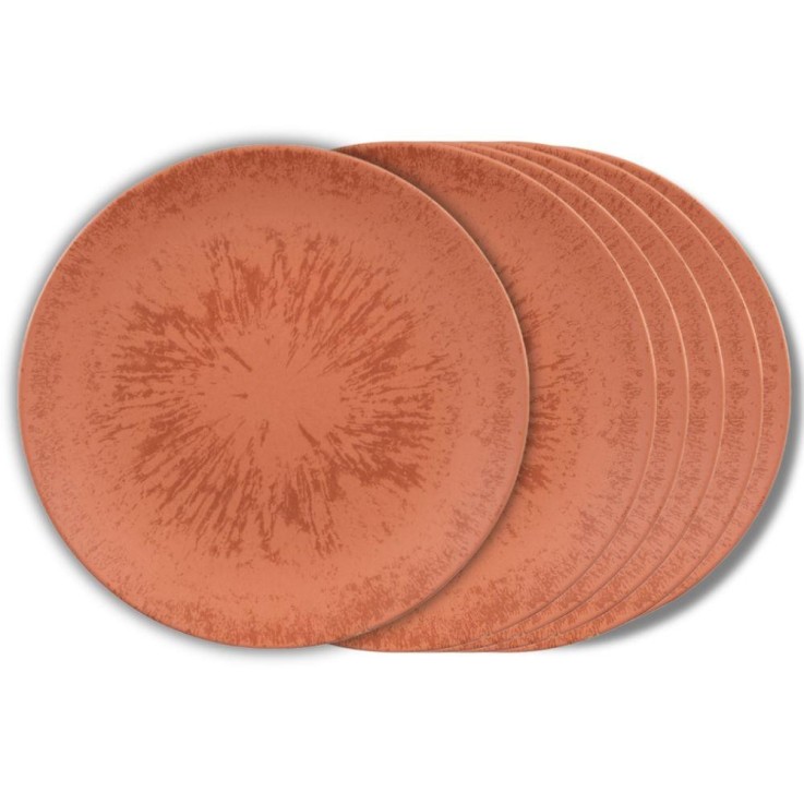 Assiette plate Onyx 27 cm Terracotta (lot de 6) en grès