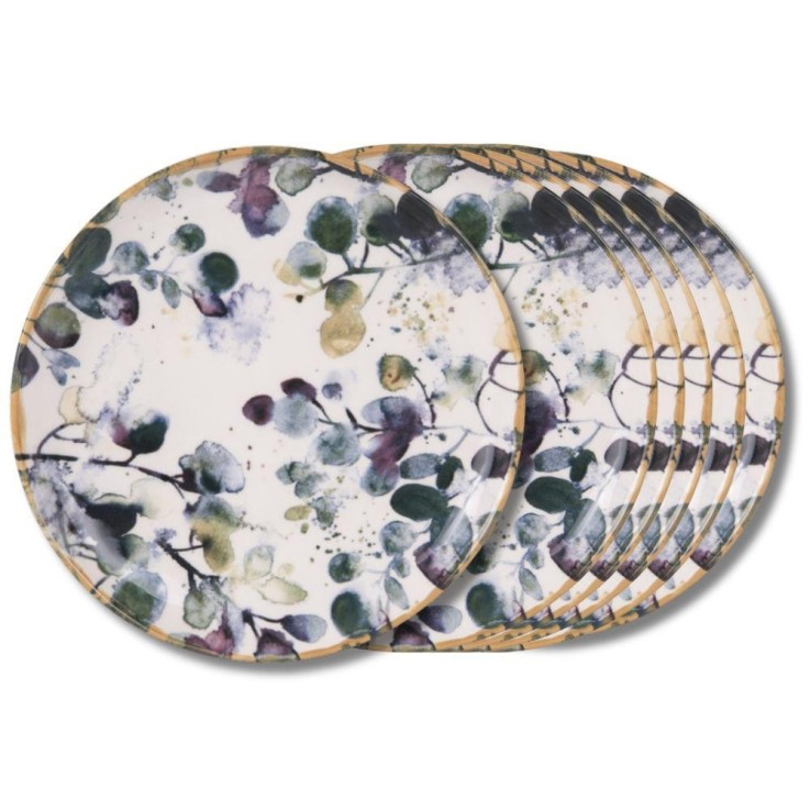 Assiette à dessert Garden 22,5 cm (lot de 6) en faïence