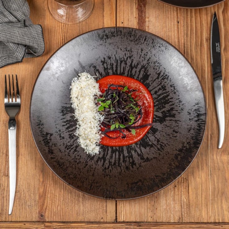 Assiette plate Onyx 27 cm (lot de 6) en grès