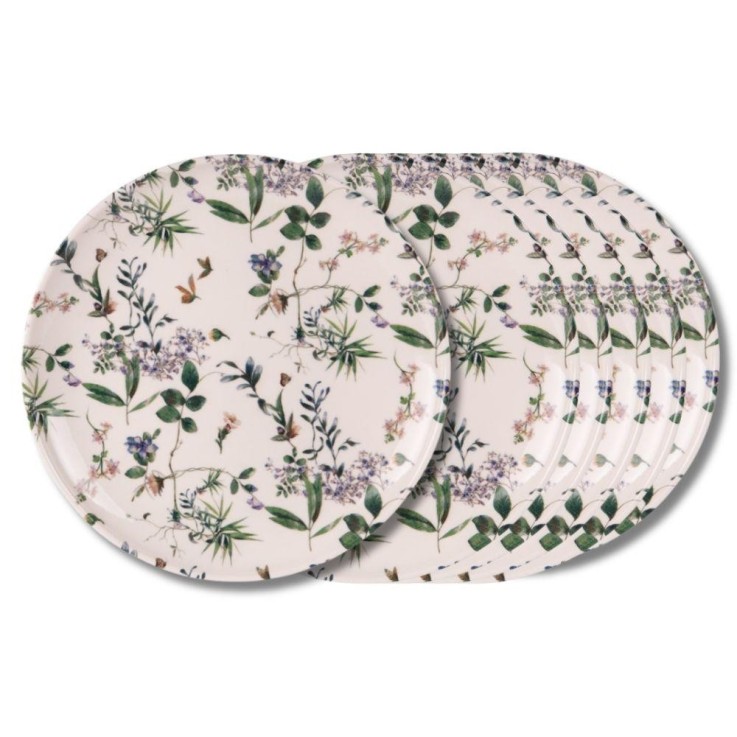 Assiette plate Champêtre 27 cm (lot de 6) en faïence