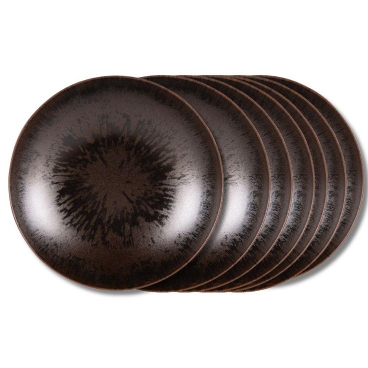 Assiette plate Onyx 27 cm (lot de 6) en grès