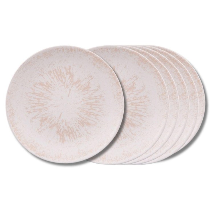 Assiette plate Onyx 27 cm crème (lot de 6) en grès