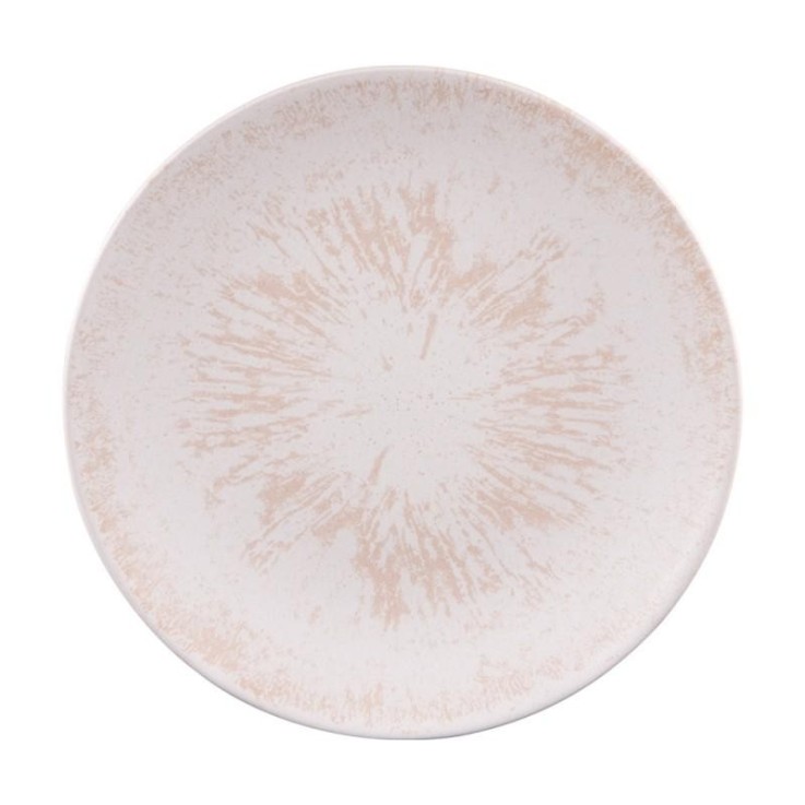 Assiette plate Onyx 27 cm crème (lot de 6) en grès