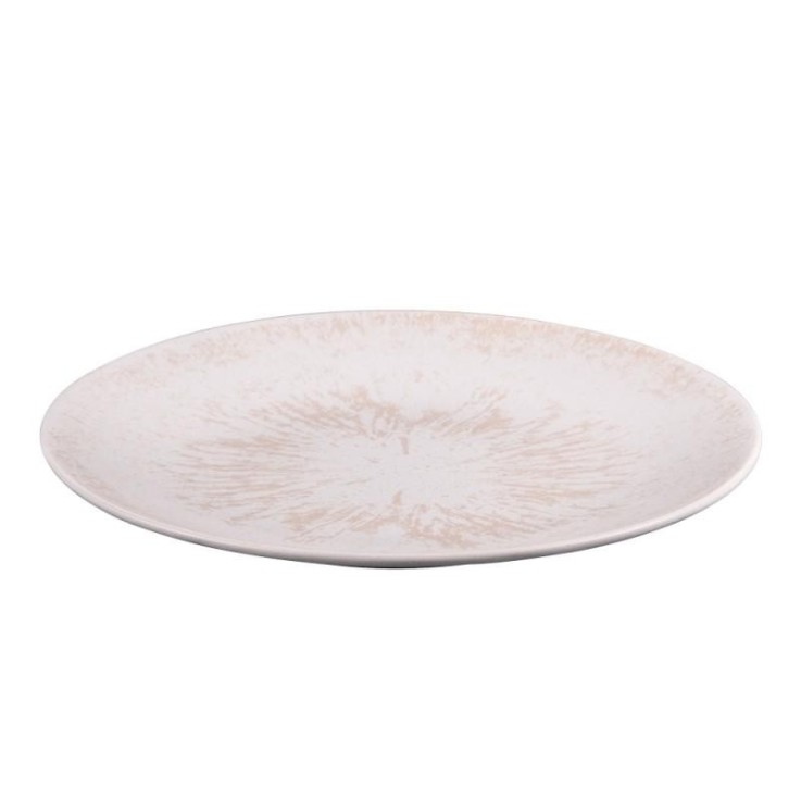 Assiette plate Onyx 27 cm crème (lot de 6) en grès