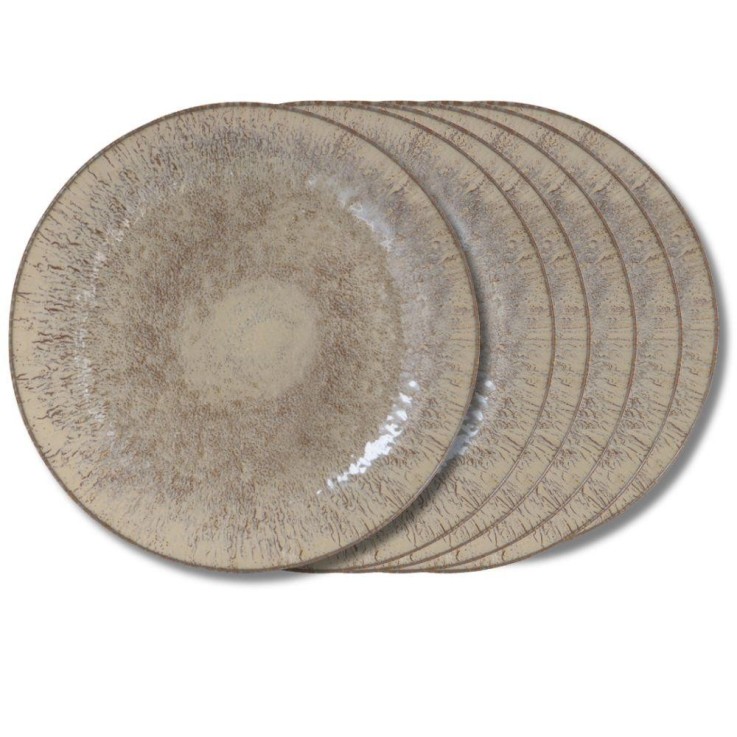 Assiette plate Akaris 27 cm (lot de 6) en grès