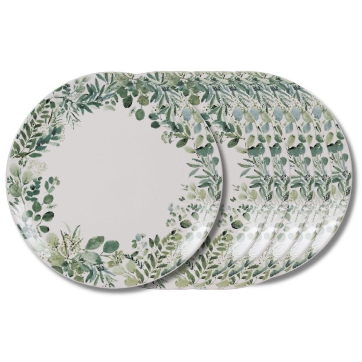 Assiette plate Natura 27 cm (lot de 6) en faïence