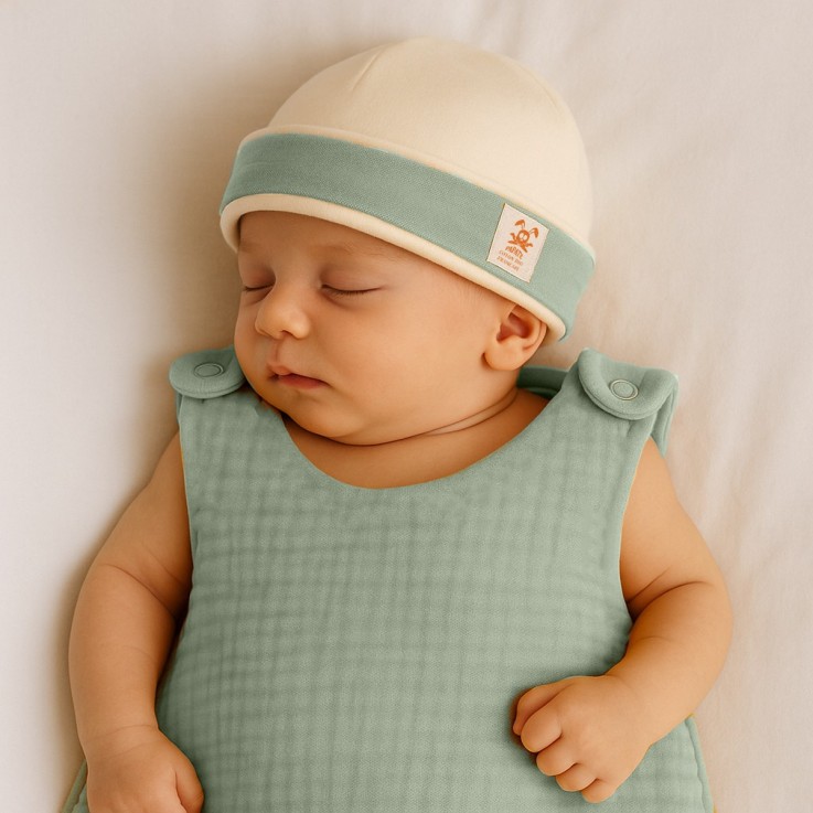 Bonnet de Naissance en Coton Bio