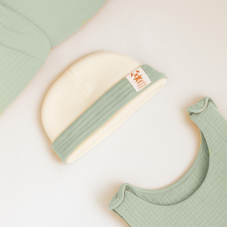 Bonnet de Naissance en Coton Bio