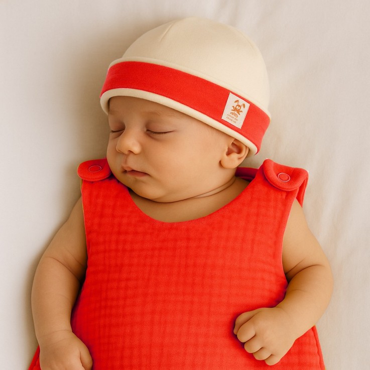 Bonnet de Naissance en Coton Bio