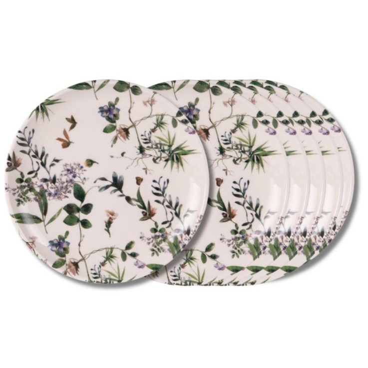 Assiette à dessert Champêtre 20 cm (lot de 6) en faïence