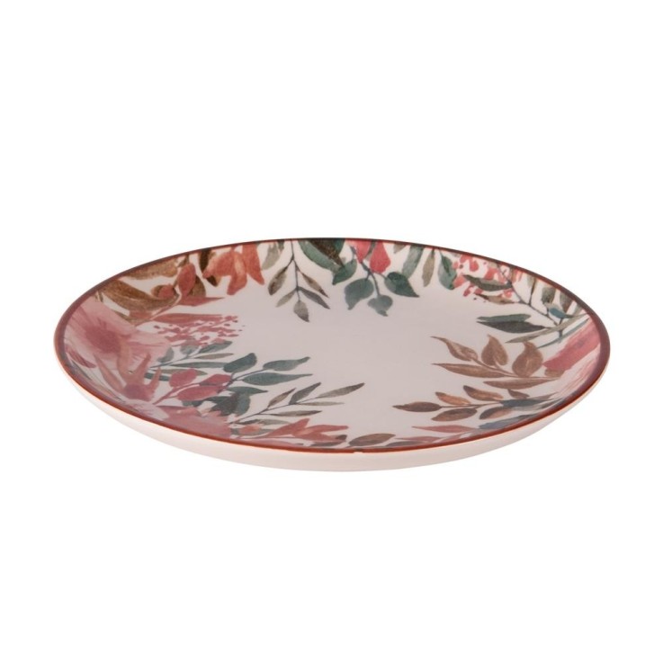 Assiette à dessert Pink Flor 21 cm (lot de 6) en faïence