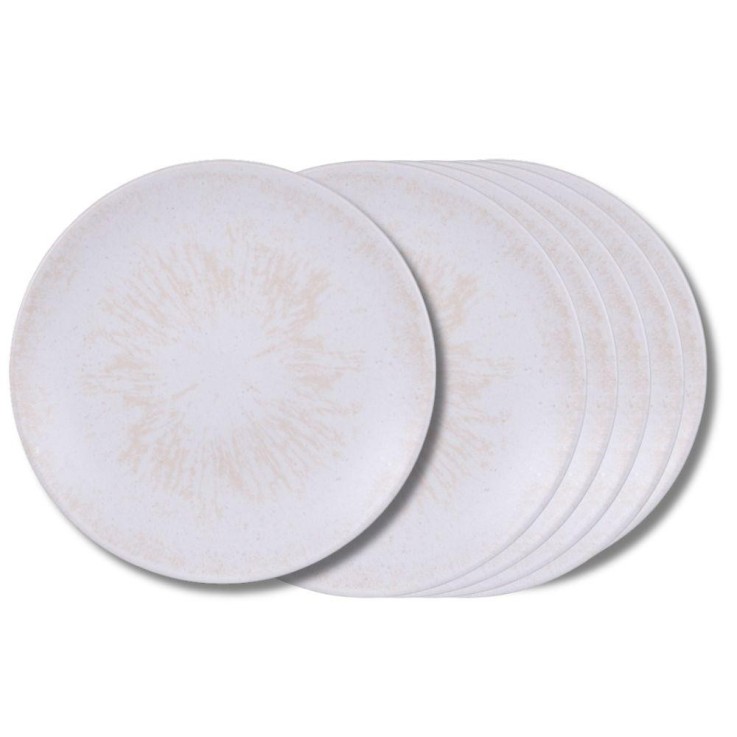 Assiette à dessert Onyx 21 cm crème (lot de 6) en grès