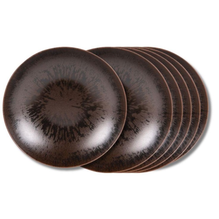 Assiette à dessert Onyx 21 cm (lot de 6) en grès