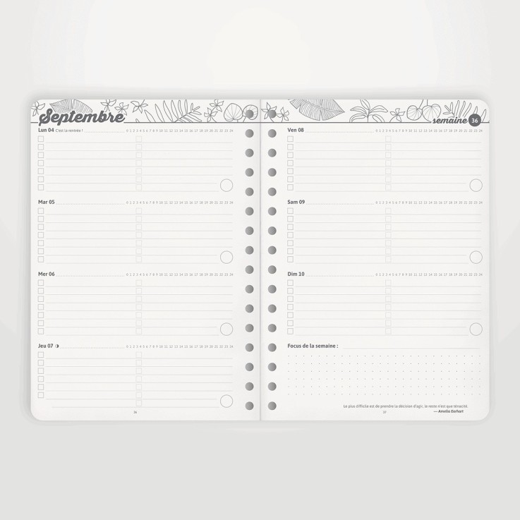 Agenda scolaire 2025 / 2026 spirale A5 Matière recyclée