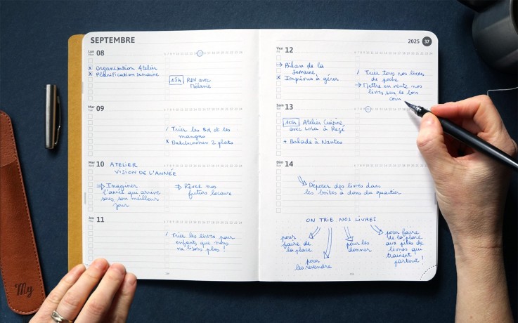 Bullet Journal Agenda semainier 2025 / 2026 Matière recyclée