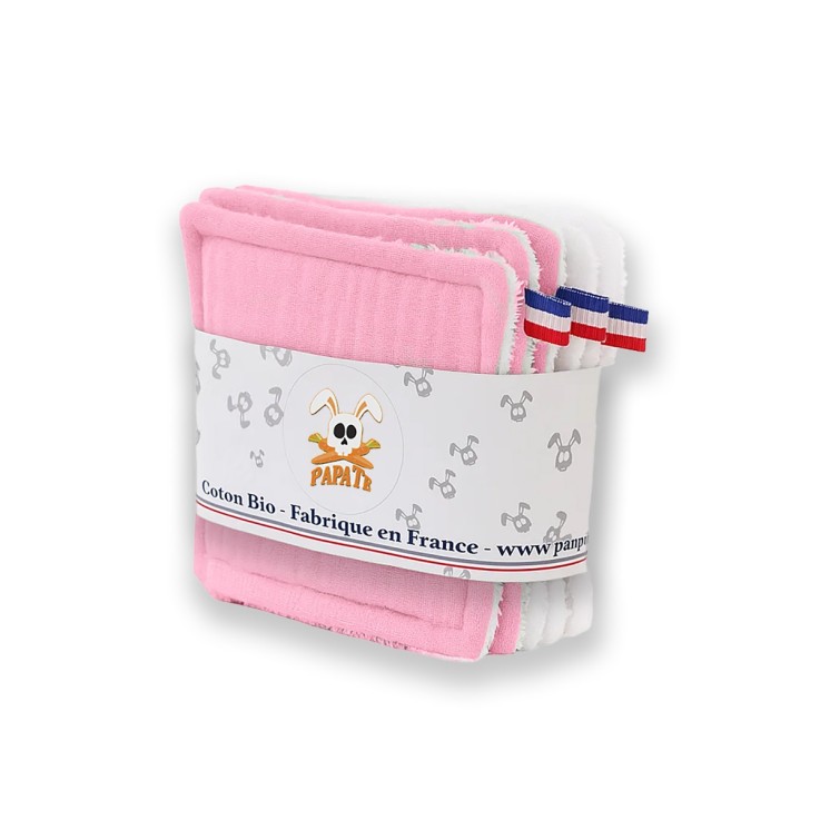 Lot de 6 lingettes lavables en Coton Bio