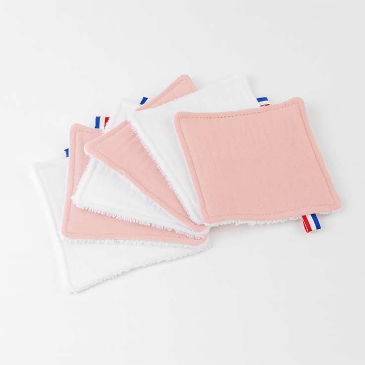 Lot de 6 lingettes lavables en Coton Bio