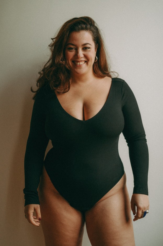 Body Céline côtelé col V Tencel