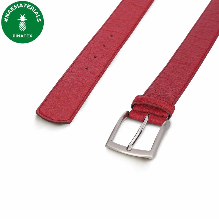 Ceinture Végan en Piñatex® pour Homme Seva Rouge