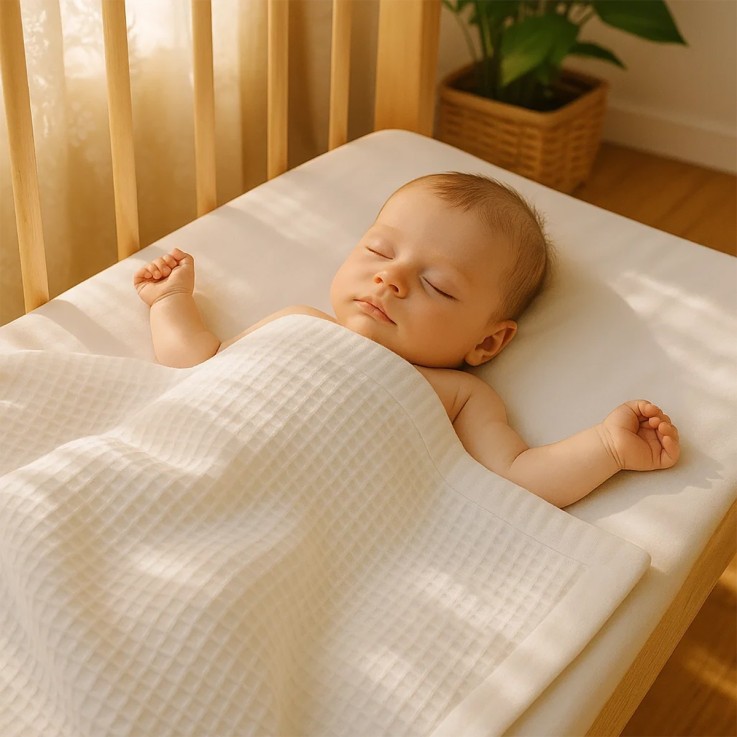 Couverture Nid d'Abeilles Aiko en Coton Bio