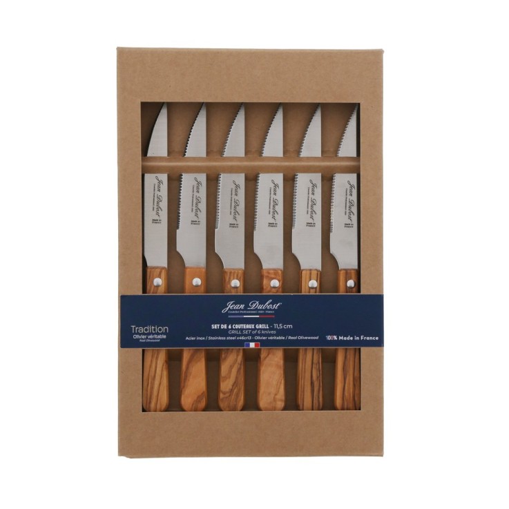 Coffret de 6 couteaux à steak en bois