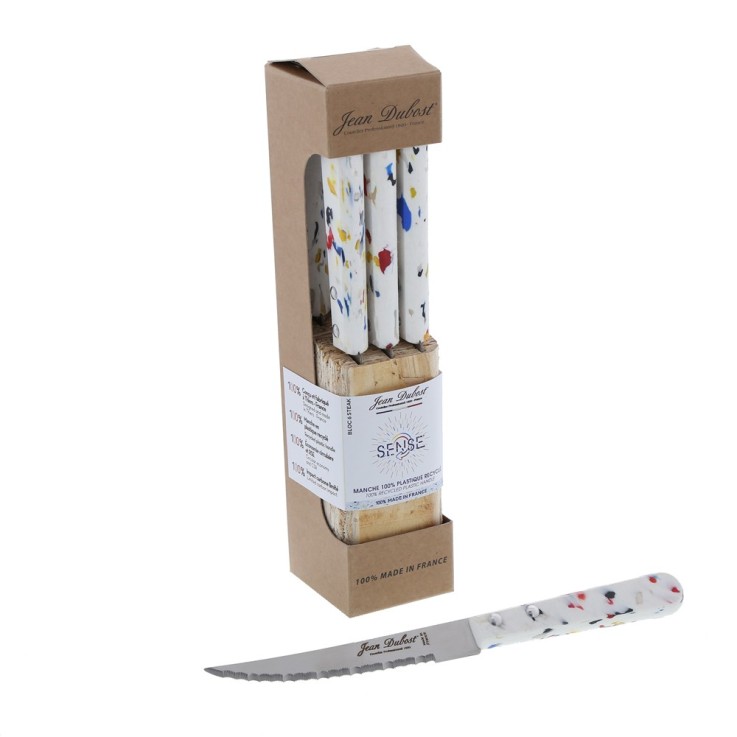 Bloc de 6 couteaux steak Sense en inox