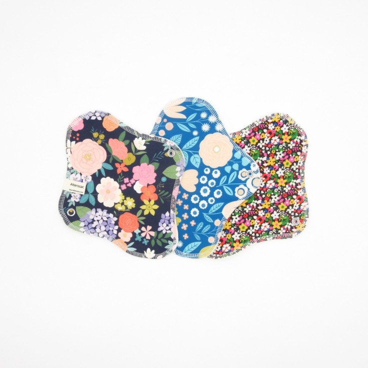 Serviette hygiénique lavable en Coton Bio M (flux moyen)