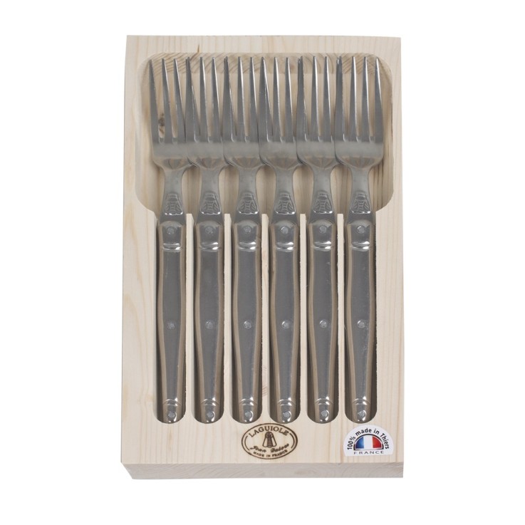 Coffret 6 fourchettes de table Laguiole en inox