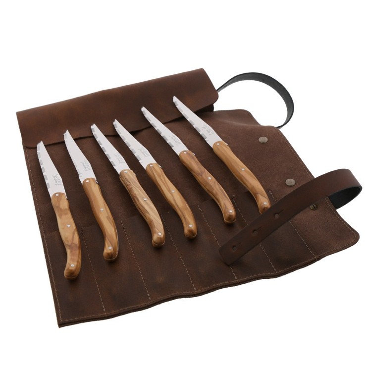 Sacoche 6 couteaux Olivier en inox