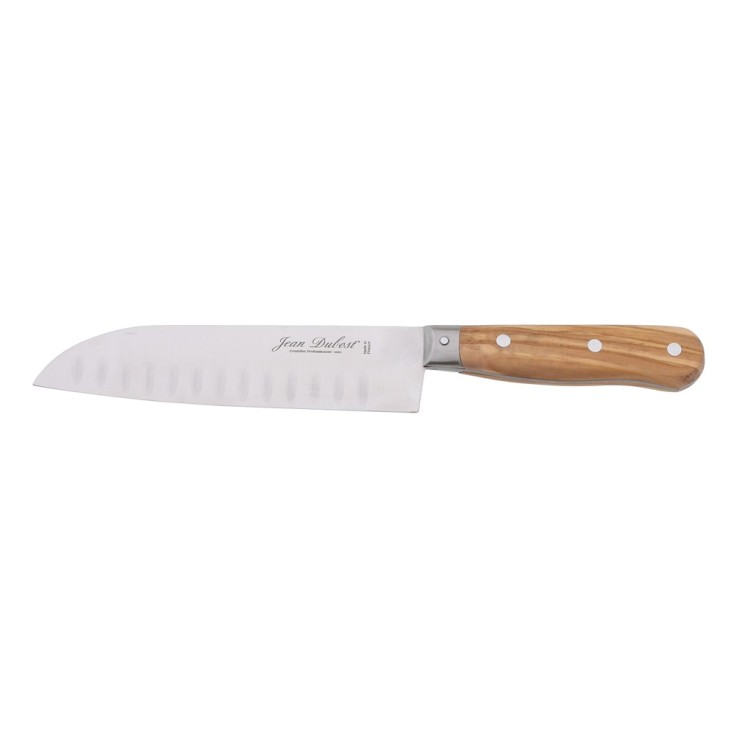 Couteau santoku en olivier 17 cm en inox