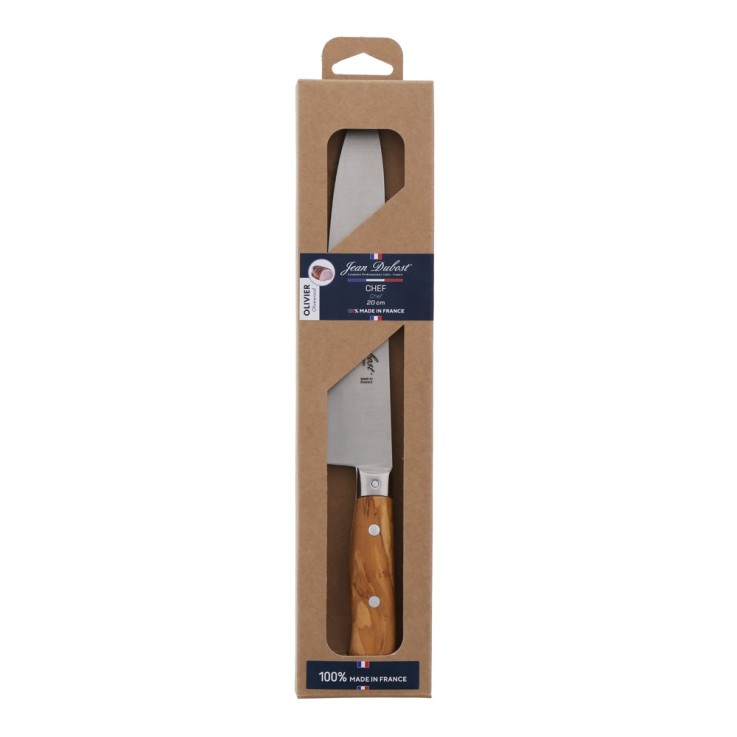 Couteau chef en olivier 20 cm en inox