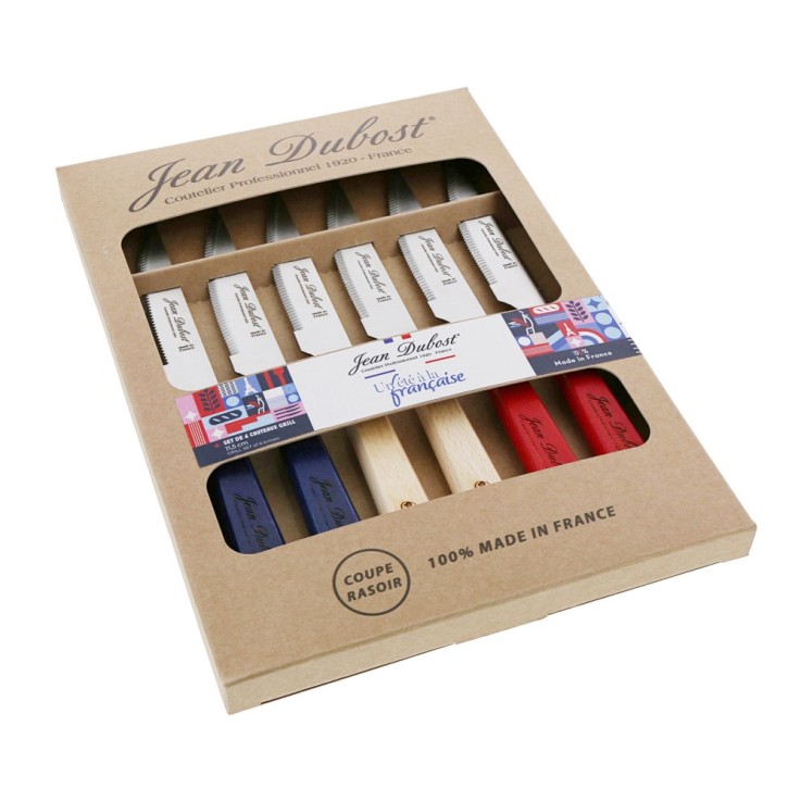 Coffret de 6 couteaux à steak en bois et inox