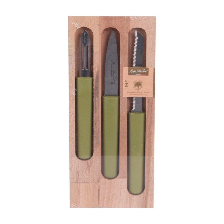 Set Line (office, éplucheur, tomate) en bio-matière et inox