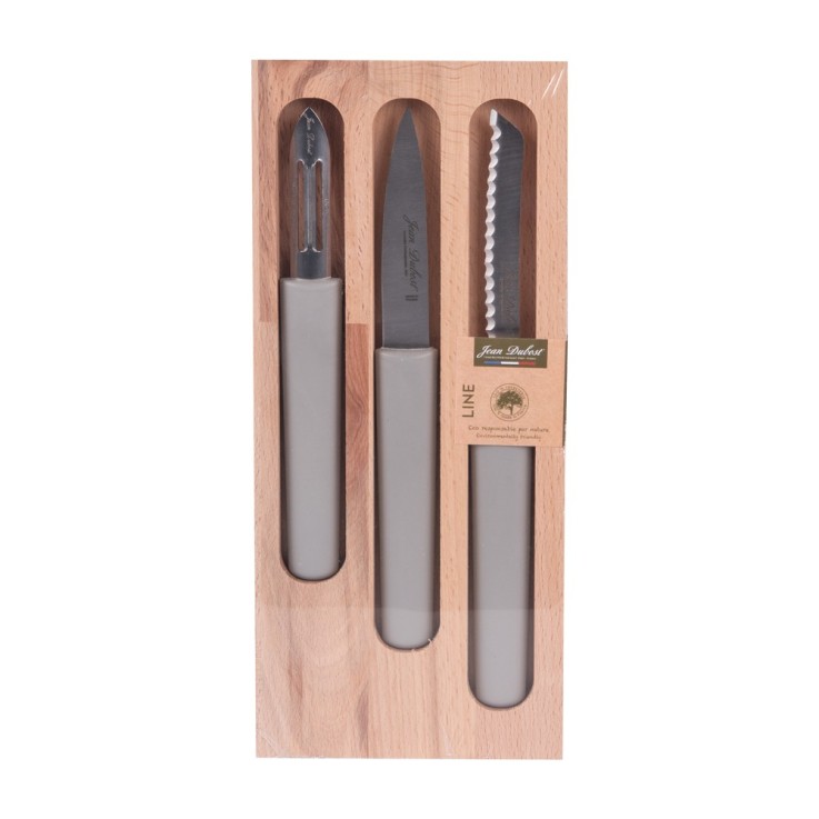 Set Line (office, éplucheur, tomate) en bio-matière et inox