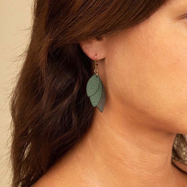 Boucles Mini Céleste Vert de gris
