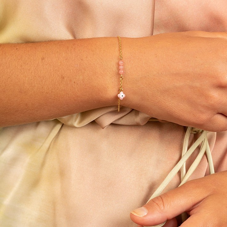 Bracelet de protection TRÈFLE Rose