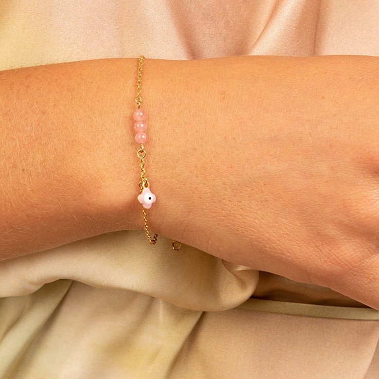 Bracelet de protection TRÈFLE Rose