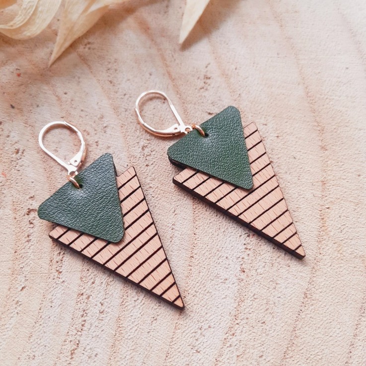 Boucles VEGAN Marinière Vert