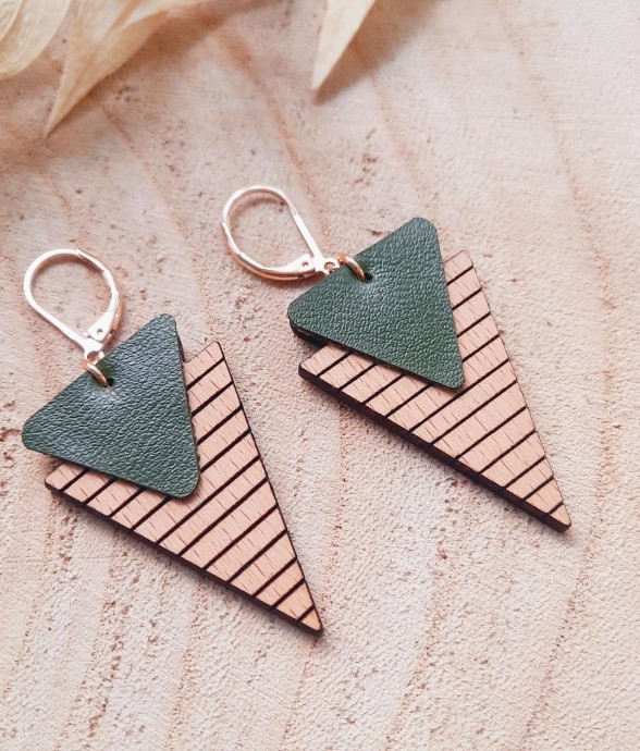 Boucles VEGAN Marinière Vert